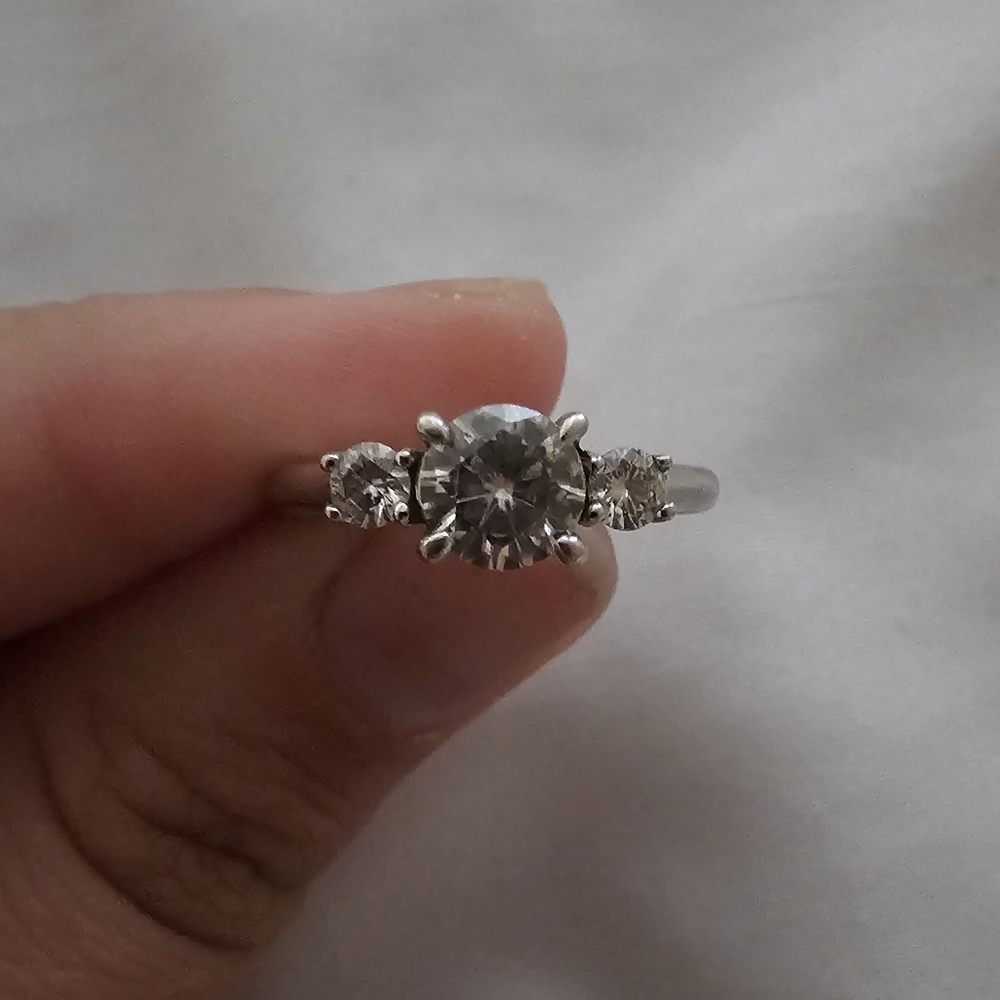 Moissanite 3-stone engagement ring